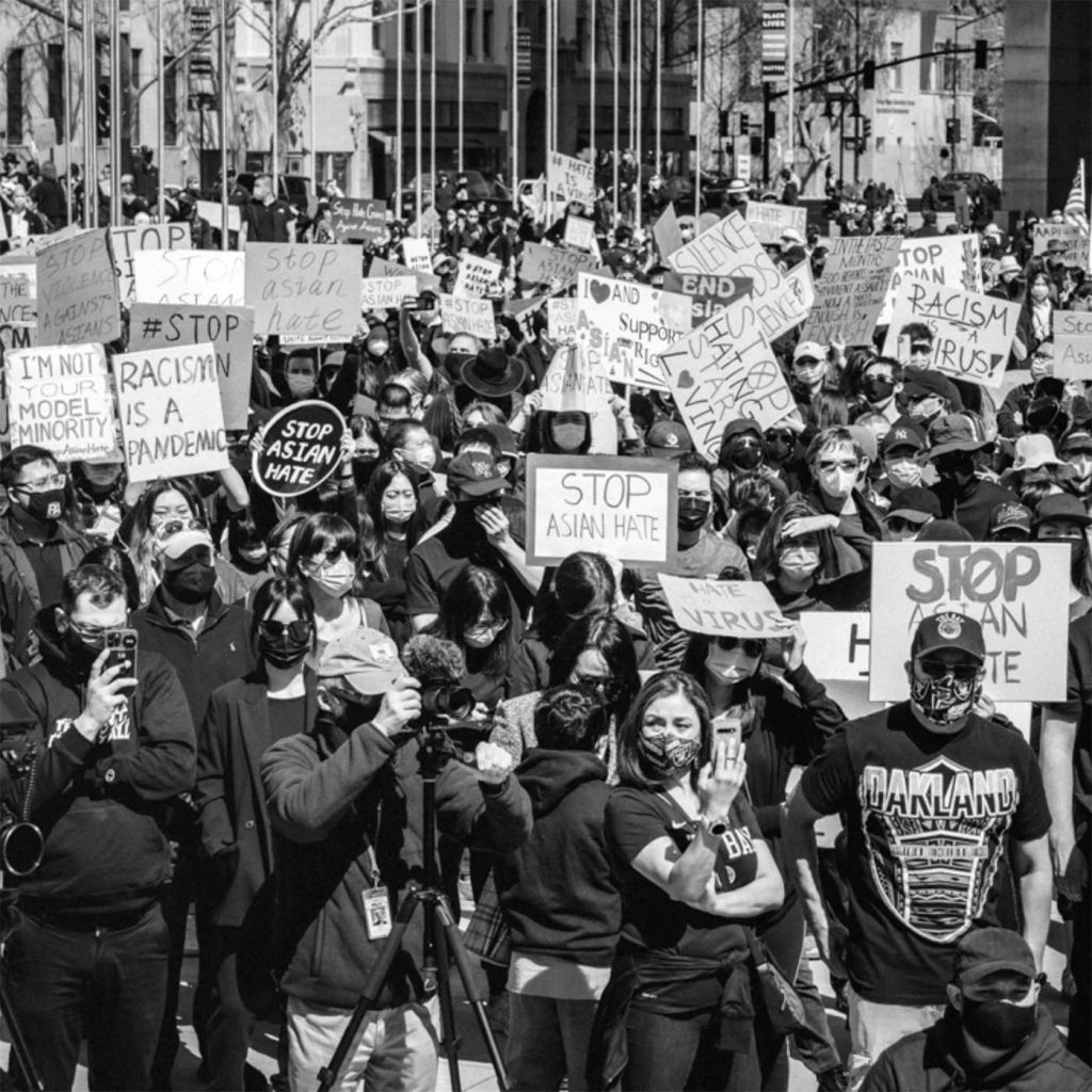 Picture of protestors at a Stop Asian Hate rally