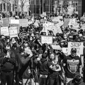 Picture of protestors at a Stop Asian Hate rally